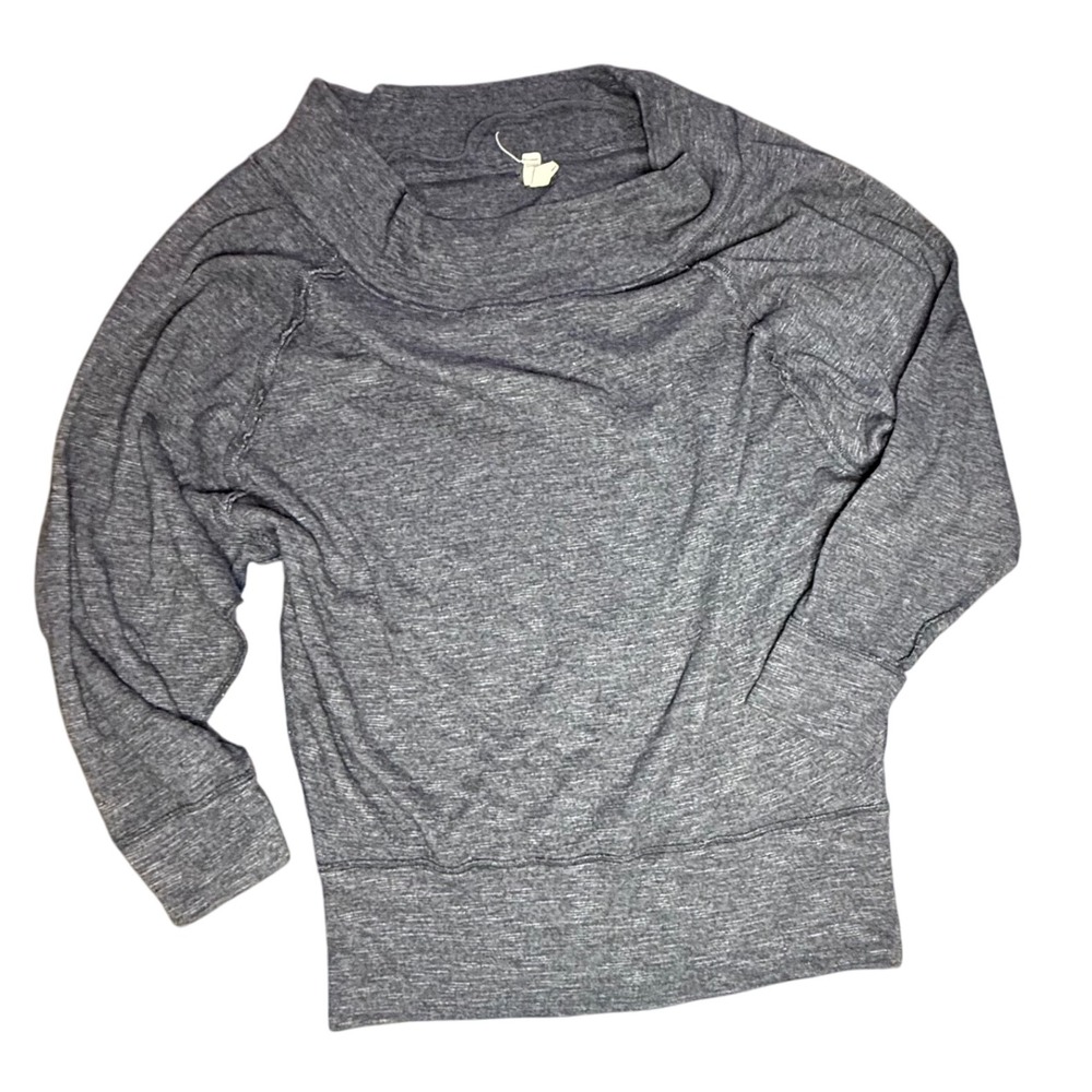 We The Free Cowl Neck‎ Pullover Top Heathered Gray Long Sleeve Relaxed Fit Large